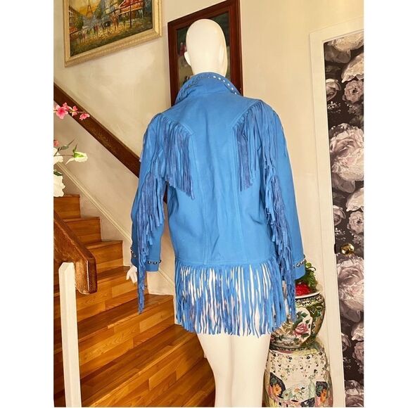 UNDERSTATED LEATHER WOMEN'S HOWDY FRINGE STUDDED MOTO JACKET - Picture 5 of 6